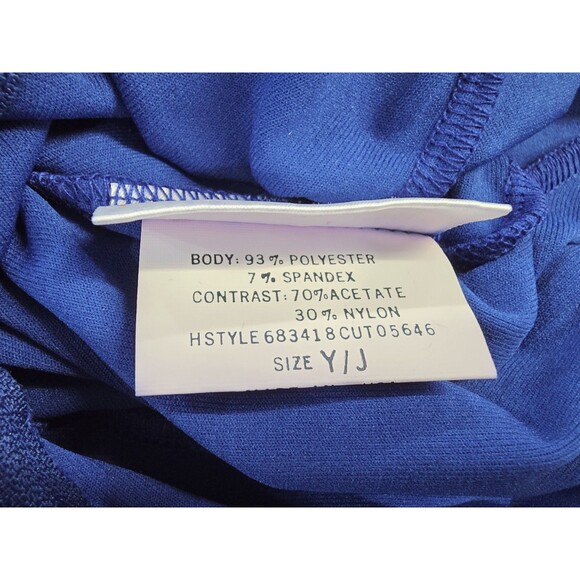 Gilda Marx VTG High Neck Skirted Velvet Royal Blue Dance Leotard Adult XS (Y/J) - Picture 13 of 16